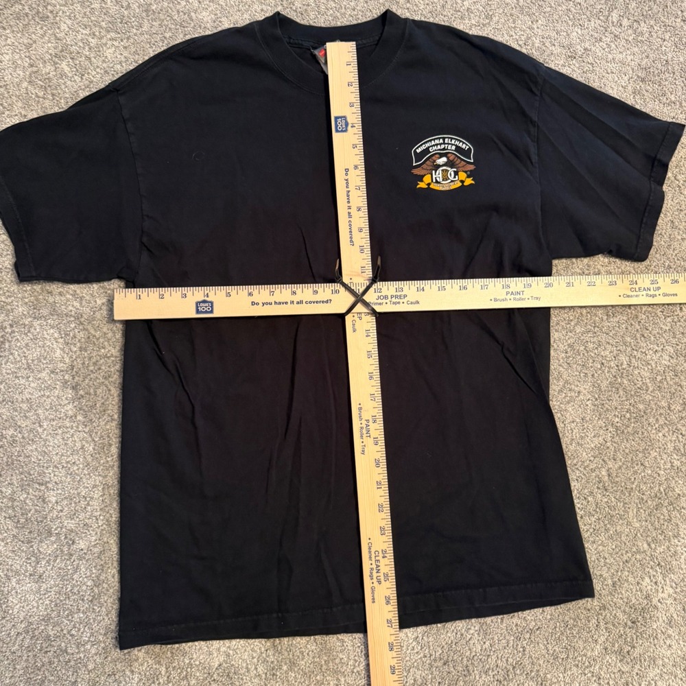 Harley Davidson HOG Michiana Elkhart Chapter Flaming Eagle Black Graphic T-Shirt - Picture 5 of 5